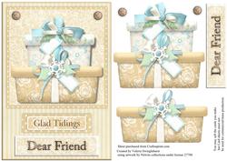 Glad Tidings Dear Friend Christmas Card Front with Presents