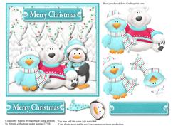 Polar Bear & Friends Square Card Front + Decoupage