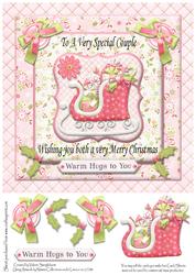 For a Special Couple Santa's Sleigh Full of Presents Pink