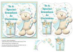 To a Special Grandson at Christmas Square Card Front