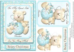 For My Special Little Grandson Christmas Card Front