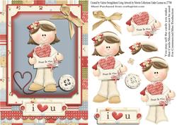 Please Be Mine Valentine Quick Card Front with Decoupage