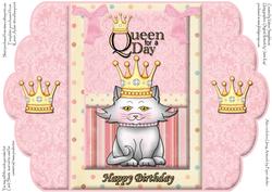 Happy Birthday Queen for a Day Bracket Shaped Card