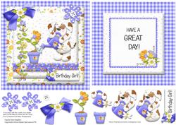 Birthday Girl! Have a Great Day Quick Card Front & Insert