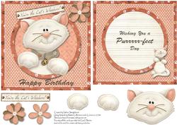 Wishing You a Purrrrr-fect Day Cats Whiskers Card and Insert