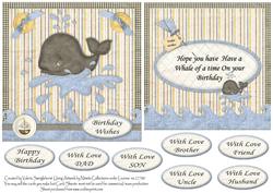 Whale of a Time Card & Insert + 7 Various Sentiments