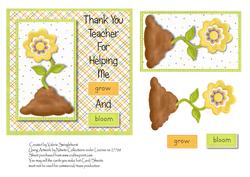 Thank You Teacher for Helping Me Bloom & Grow Card Front