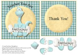 Teacher You Are Fabusaurus Card Front + Insert