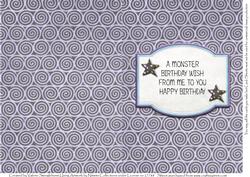 Purple Monster Birthday Card Insert