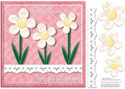 With Love Happy Birthday Flowers 8x8 Card Front