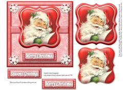 Vintage Santa in a Red Frame Quick Card Front
