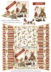 Merry Days Dear Friends Christmas Cracker Shaped Card