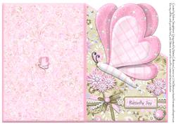 Pink Butterfly Joy Over the Edge Quick Cut & Fold Card