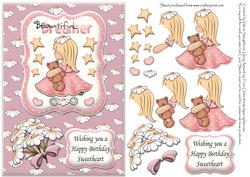Beautiful Dreamer Birthday Card Front with Decoupage