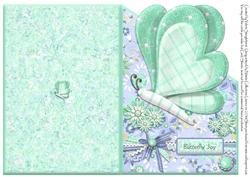 Mint Green Butterfly Joy Over the Edge Quick Cut & Fold Card