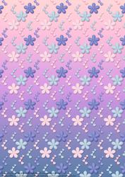 Pretty Flowers & Hearts Backing Paper Sheet #1