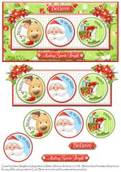 Tis the Season Dl Card Front Santa Reindeer Pressies