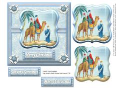 Christmas Vintage Three Wise Men Following Star Card Front