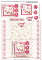 Ho Ho Ho Santa Christmas Cheer Cracker Shaped Card