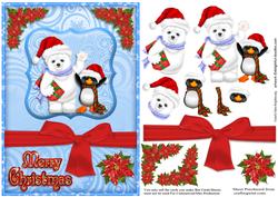 Polar Bear & Penguin Wish You a Merry Christmas
