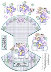 Baby First Christmas Over the Edge Wobble Snowman Snowflakes
