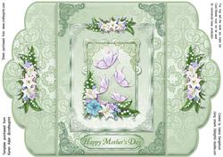 Floral & Butterflys Happy Mother's Day Scallop Edge Gatefold