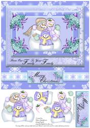 8"x8" Merry Christmas Snowmen from Our Family to Your Family