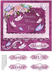 Birthday Wishes Just for You Mother Daughter Sister Auntie