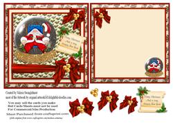 Exhausted Santa in Snowglobe Card Front & Insert