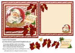 Santa with Letter in a Snow Globe Card Front & Insert