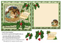 Nativity Scene in a Snow Globe Card Front & Insert