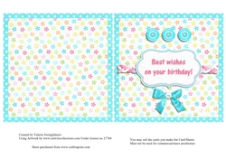Insert for Happy Birthday Sweetie / Sweetheart / Girl card sheet