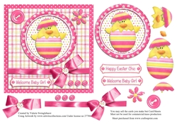 Welcome Baby Girl or Easter Quick card