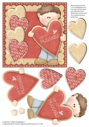 Oh so Huggable card front with decoupage
