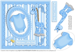 Welcome Little One New Baby Card Blue