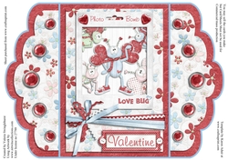 Lovebugs Scalloped Gatefold Valentine Card Photo Bomb