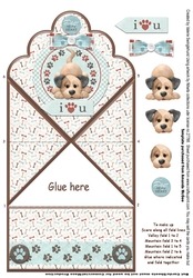 I Love You Cute Doggy Diamond top Spring Card