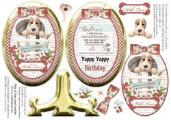 Beware Dog Kisses Birthday Oval Plate and Stand Card