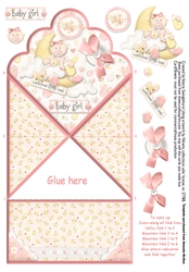 Welcome Little One Baby Girl Diamond top Spring Card