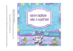 Insert to match Noahs Ark Happy Birthday square card front
