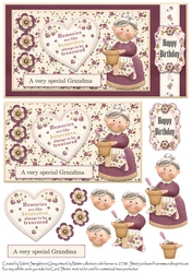 Happy Birthday A Very Special Grandma DL card front