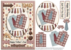 Shirts and Ties Fathers Day / Birthday Card Front with Decoupage