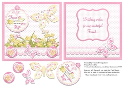 Floral Friend Square Card and Insert with optional layering elements