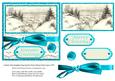 Vintage Snow Scene Christmas Turquoise Colour Theme