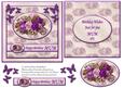 Floral Happy Birthday Mum Card Front with Insert (purple)