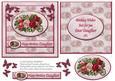 Floral Happy Birthday Daughter Card Front with Insert Pink