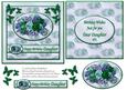 Floral Happy Birthday Daughter Card Front + Insert Emerald