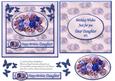 Floral Happy Birthday Daughter Card Front + Insert Blue