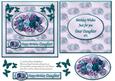 Floral Happy Birthday Daughter Card Front + Insert Olive