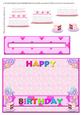 Happy Birthday Cake Penny Slider Card Front Pink
